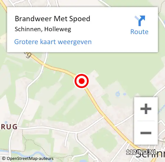 Locatie op kaart van de 112 melding: Brandweer Met Spoed Naar Schinnen, Holleweg op 17 februari 2016 09:09