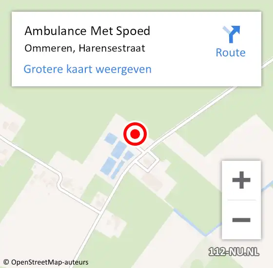 Locatie op kaart van de 112 melding: Ambulance Met Spoed Naar Ommeren, Harensestraat op 17 februari 2016 09:22