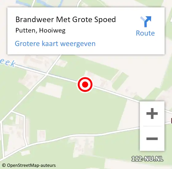 Locatie op kaart van de 112 melding: Brandweer Met Grote Spoed Naar Putten, Hooiweg op 17 februari 2016 09:37