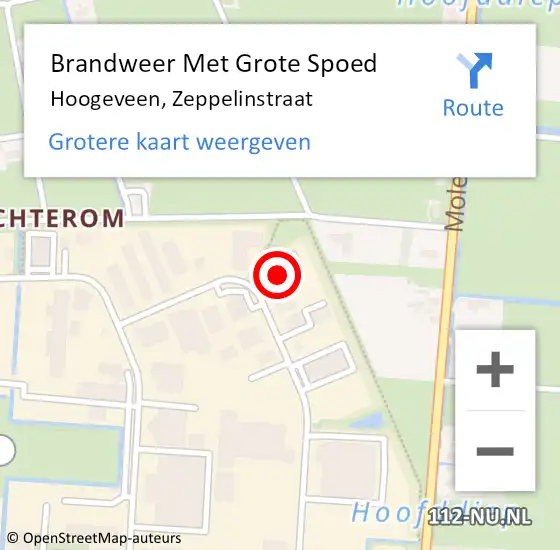 Locatie op kaart van de 112 melding: Brandweer Met Grote Spoed Naar Hoogeveen, Zeppelinstraat op 6 december 2013 08:25