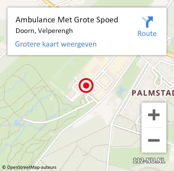 Locatie op kaart van de 112 melding: Ambulance Met Grote Spoed Naar Doorn, Velperengh op 17 februari 2016 10:17