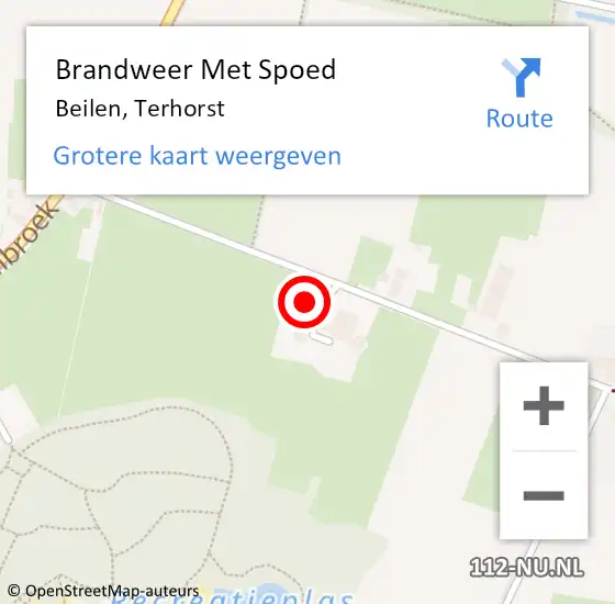 Locatie op kaart van de 112 melding: Brandweer Met Spoed Naar Beilen, Terhorst op 6 december 2013 08:29