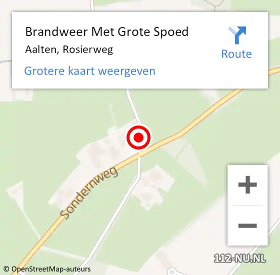 Locatie op kaart van de 112 melding: Brandweer Met Grote Spoed Naar Aalten, Rosierweg op 17 februari 2016 11:47