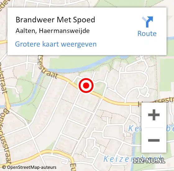 Locatie op kaart van de 112 melding: Brandweer Met Spoed Naar Aalten, Haermansweijde op 17 februari 2016 11:55