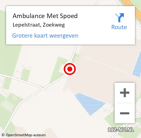 Locatie op kaart van de 112 melding: Ambulance Met Spoed Naar Lepelstraat, Zoekweg op 17 februari 2016 12:53