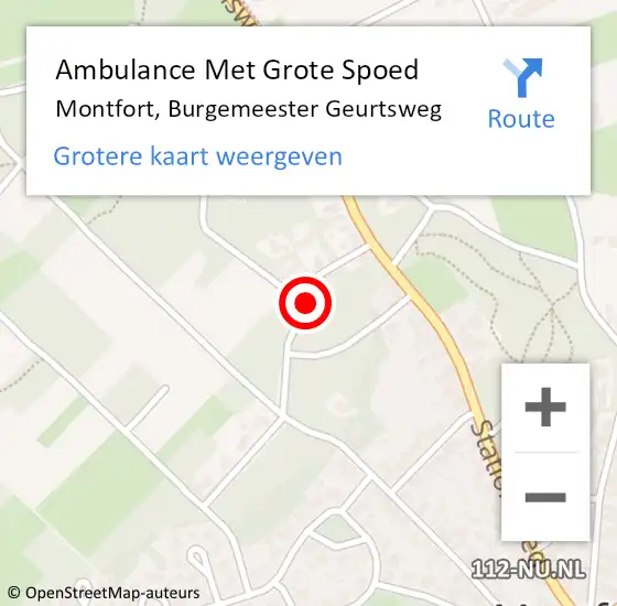 Locatie op kaart van de 112 melding: Ambulance Met Grote Spoed Naar Montfort, Burgemeester Geurtsweg op 17 februari 2016 14:19