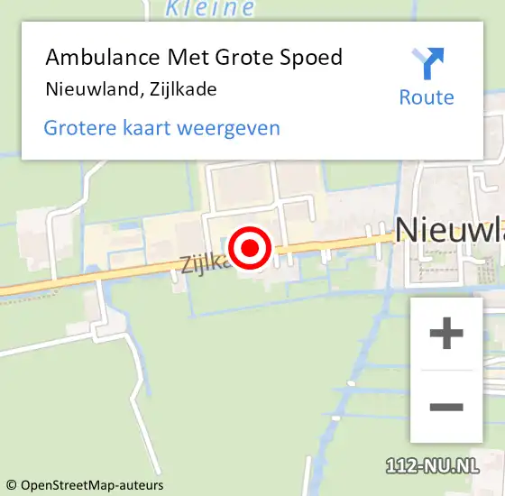 Locatie op kaart van de 112 melding: Ambulance Met Grote Spoed Naar Nieuwland, Zijlkade op 17 februari 2016 16:29