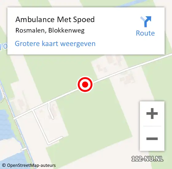 Locatie op kaart van de 112 melding: Ambulance Met Spoed Naar Rosmalen, Blokkenweg op 17 februari 2016 17:09