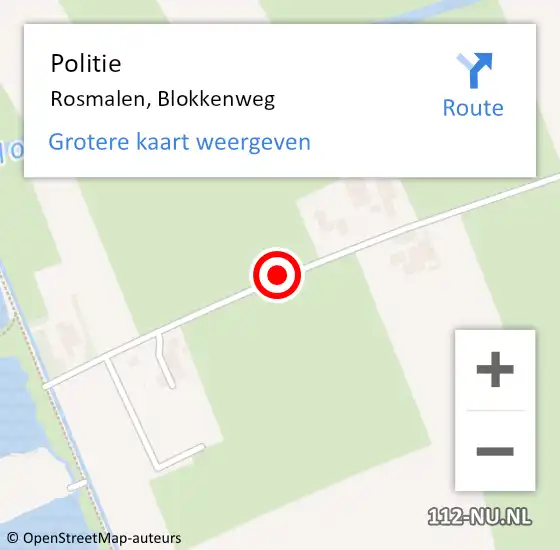 Locatie op kaart van de 112 melding: Politie Rosmalen, Blokkenweg op 17 februari 2016 17:10