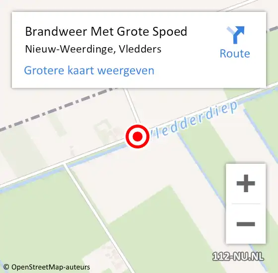 Locatie op kaart van de 112 melding: Brandweer Met Grote Spoed Naar Nieuw-Weerdinge, Vledders op 6 december 2013 09:11