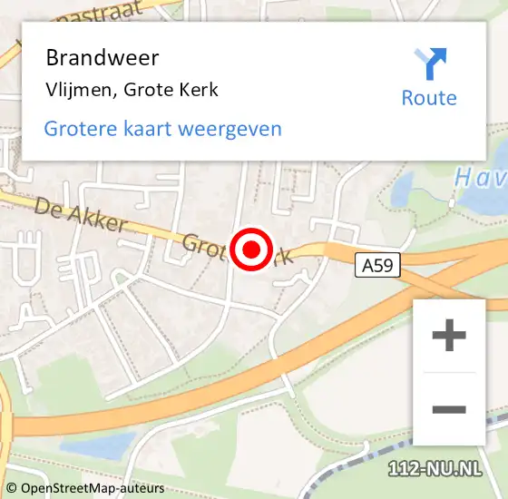 Locatie op kaart van de 112 melding: Brandweer Vlijmen, Grote Kerk op 17 februari 2016 17:19