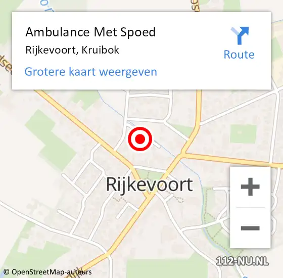 Locatie op kaart van de 112 melding: Ambulance Met Spoed Naar Rijkevoort, Kruibok op 17 februari 2016 21:14