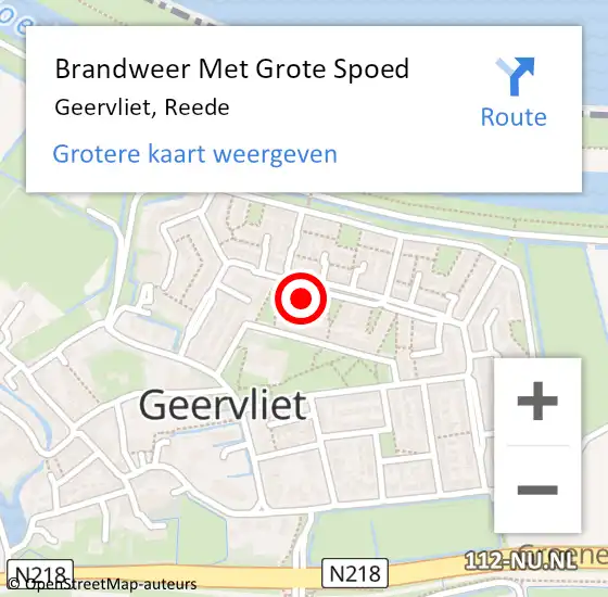 Locatie op kaart van de 112 melding: Brandweer Met Grote Spoed Naar Geervliet, Reede op 17 februari 2016 22:35