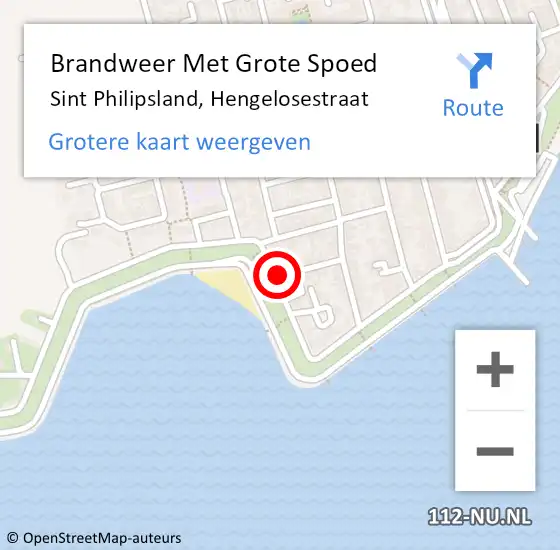 Locatie op kaart van de 112 melding: Brandweer Met Grote Spoed Naar Sint Philipsland, Hengelosestraat op 18 februari 2016 11:40