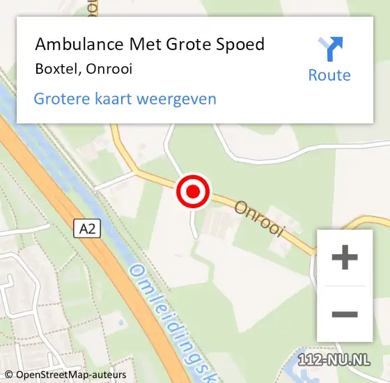 Locatie op kaart van de 112 melding: Ambulance Met Grote Spoed Naar Boxtel, Onrooi op 18 februari 2016 13:23