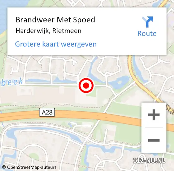 Locatie op kaart van de 112 melding: Brandweer Met Spoed Naar Harderwijk, Rietmeen op 6 december 2013 10:15