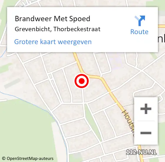 Locatie op kaart van de 112 melding: Brandweer Met Spoed Naar Grevenbicht, Thorbeckestraat op 18 februari 2016 22:36