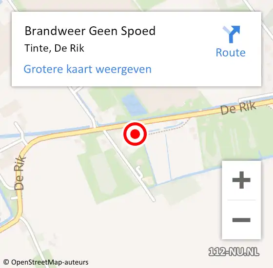 Locatie op kaart van de 112 melding: Brandweer Geen Spoed Naar Tinte, De Rik op 19 februari 2016 04:48