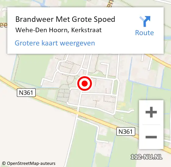 Locatie op kaart van de 112 melding: Brandweer Met Grote Spoed Naar Wehe-Den Hoorn, Kerkstraat op 19 februari 2016 08:12