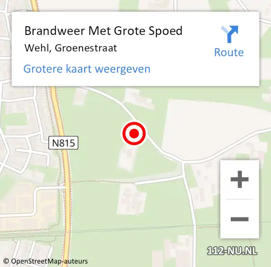 Locatie op kaart van de 112 melding: Brandweer Met Grote Spoed Naar Wehl, Groenestraat op 19 februari 2016 10:49