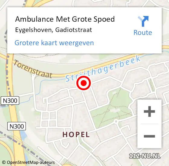 Locatie op kaart van de 112 melding: Ambulance Met Grote Spoed Naar Eygelshoven, Gadiotstraat op 6 december 2013 11:31