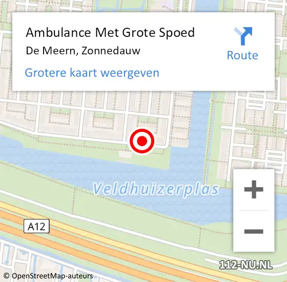 Locatie op kaart van de 112 melding: Ambulance Met Grote Spoed Naar De Meern, Zonnedauw op 19 februari 2016 19:53