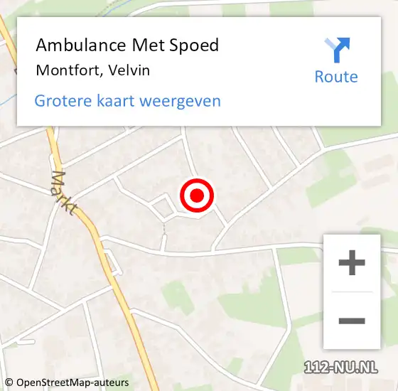 Locatie op kaart van de 112 melding: Ambulance Met Spoed Naar Montfort, Velvin op 20 februari 2016 00:25