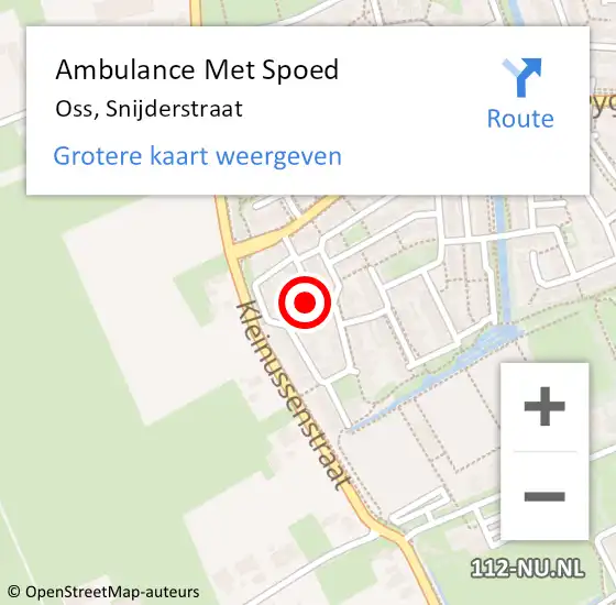 Locatie op kaart van de 112 melding: Ambulance Met Spoed Naar Oss, Snijderstraat op 6 december 2013 12:28