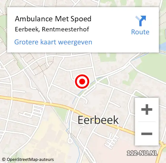 Locatie op kaart van de 112 melding: Ambulance Met Spoed Naar Eerbeek, Rentmeesterhof op 20 februari 2016 02:04