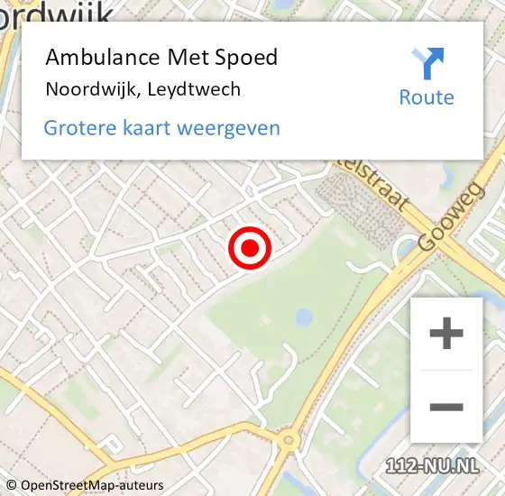 Locatie op kaart van de 112 melding: Ambulance Met Spoed Naar Noordwijk, Leydtwech op 20 februari 2016 06:59