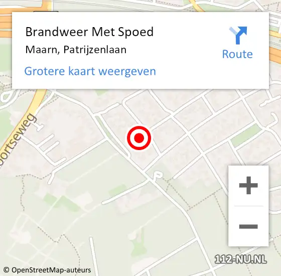 Locatie op kaart van de 112 melding: Brandweer Met Spoed Naar Maarn, Patrijzenlaan op 20 februari 2016 08:24