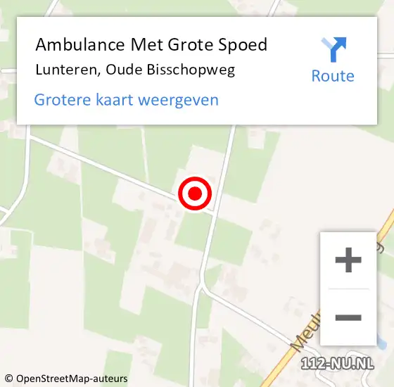 Locatie op kaart van de 112 melding: Ambulance Met Grote Spoed Naar Lunteren, Oude Bisschopweg op 20 februari 2016 08:36