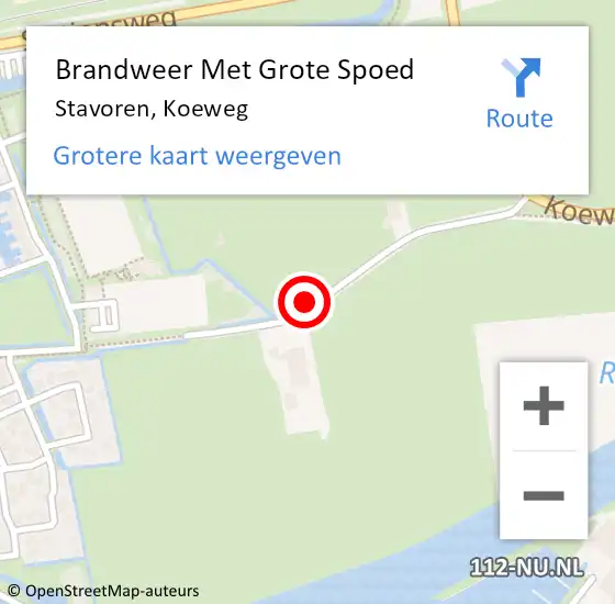 Locatie op kaart van de 112 melding: Brandweer Met Grote Spoed Naar Stavoren, Koeweg op 20 februari 2016 12:00