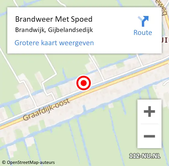 Locatie op kaart van de 112 melding: Brandweer Met Spoed Naar Brandwijk, Gijbelandsedijk op 6 december 2013 12:56