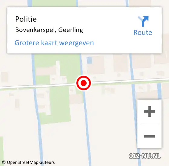 Locatie op kaart van de 112 melding: Politie Bovenkarspel, Geerling op 20 februari 2016 14:58