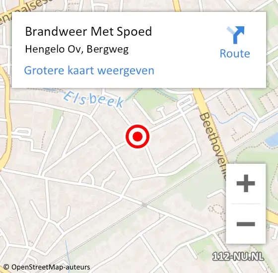 Locatie op kaart van de 112 melding: Brandweer Met Spoed Naar Hengelo Ov, Bergweg op 6 december 2013 13:16