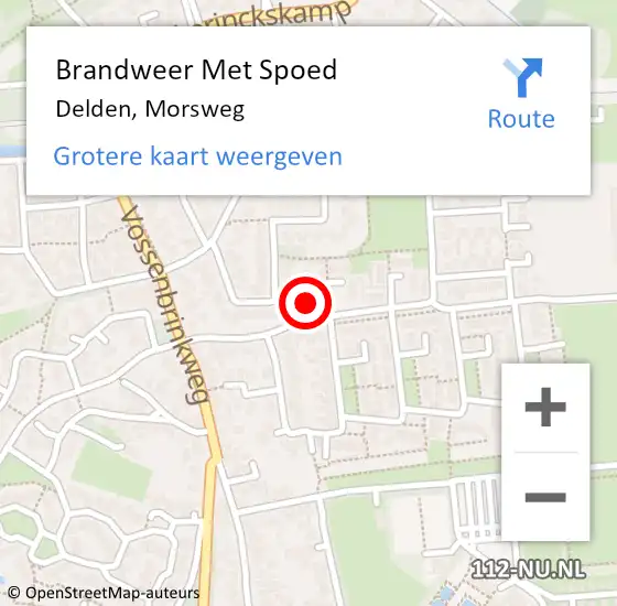 Locatie op kaart van de 112 melding: Brandweer Met Spoed Naar Delden, Morsweg op 6 december 2013 13:17