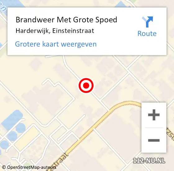 Locatie op kaart van de 112 melding: Brandweer Met Grote Spoed Naar Harderwijk, Einsteinstraat op 20 februari 2016 18:36