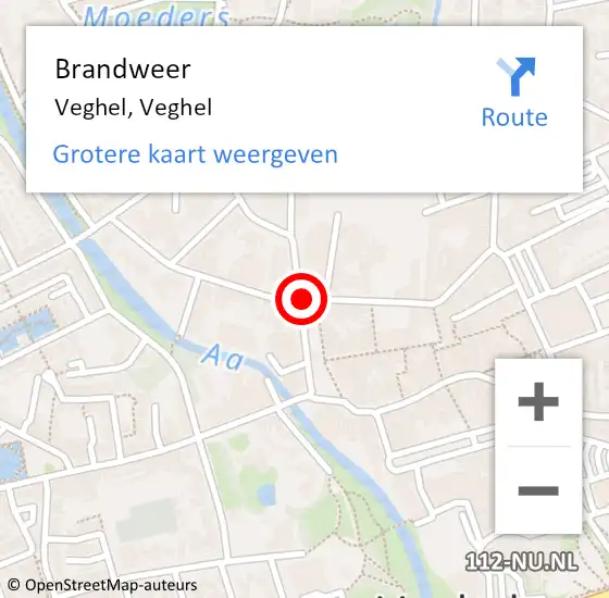 Locatie op kaart van de 112 melding: Brandweer Veghel, Clercxstraat op 20 februari 2016 21:50