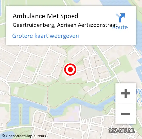 Locatie op kaart van de 112 melding: Ambulance Met Spoed Naar Geertruidenberg, Adriaen Aertszoonstraat op 21 februari 2016 00:10