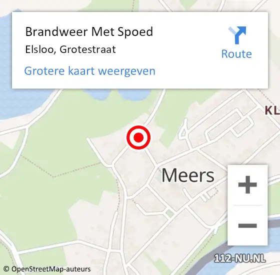 Locatie op kaart van de 112 melding: Brandweer Met Spoed Naar Elsloo, Grotestraat op 21 februari 2016 08:28