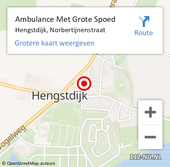 Locatie op kaart van de 112 melding: Ambulance Met Grote Spoed Naar Hengstdijk, Norbertijnenstraat op 21 februari 2016 11:49