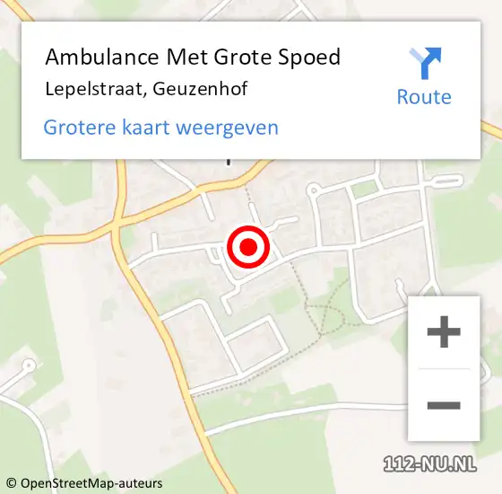 Locatie op kaart van de 112 melding: Ambulance Met Grote Spoed Naar Lepelstraat, Geuzenhof op 21 februari 2016 13:14