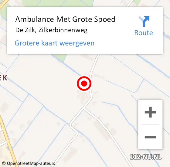 Locatie op kaart van de 112 melding: Ambulance Met Grote Spoed Naar De Zilk, Zilkerbinnenweg op 21 februari 2016 13:47