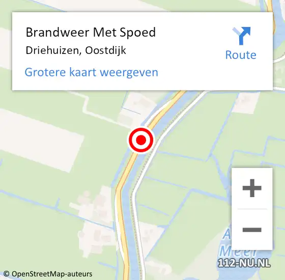 Locatie op kaart van de 112 melding: Brandweer Met Spoed Naar Driehuizen, Oostdijk op 21 februari 2016 17:23