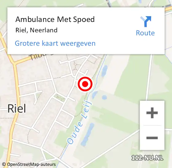 Locatie op kaart van de 112 melding: Ambulance Met Spoed Naar Riel, Neerland op 21 februari 2016 17:34