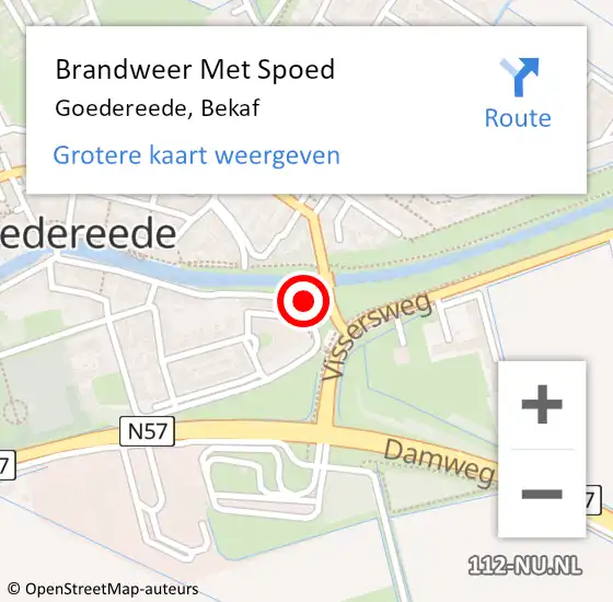 Locatie op kaart van de 112 melding: Brandweer Met Spoed Naar Goedereede, Bekaf op 21 februari 2016 20:31