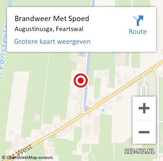 Locatie op kaart van de 112 melding: Brandweer Met Spoed Naar Augustinusga, Feartswal op 21 februari 2016 21:11