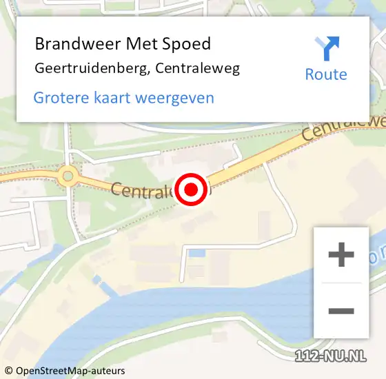 Locatie op kaart van de 112 melding: Brandweer Met Spoed Naar Geertruidenberg, Centraleweg op 21 februari 2016 23:49