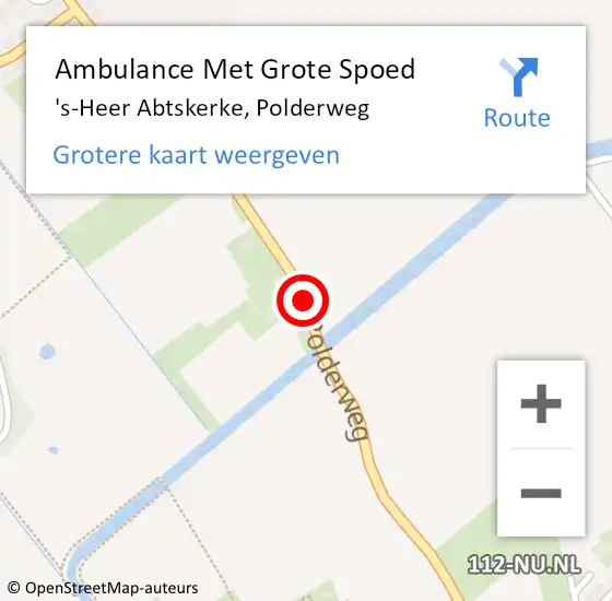 Locatie op kaart van de 112 melding: Ambulance Met Grote Spoed Naar 's-Heer Abtskerke, Polderweg op 22 februari 2016 06:04
